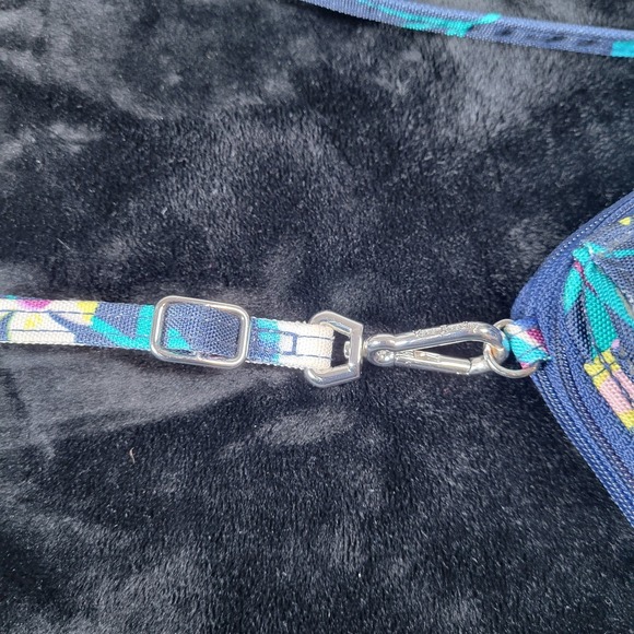 Vera Bradley Blue Floral Small Cross-Body Wallet 3 Compartments - Picture 2 of 9